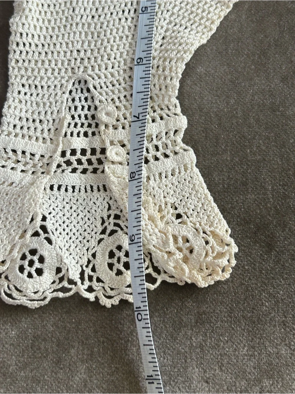 Vintage handmade Crochet Lace Women's Gloves - Cream